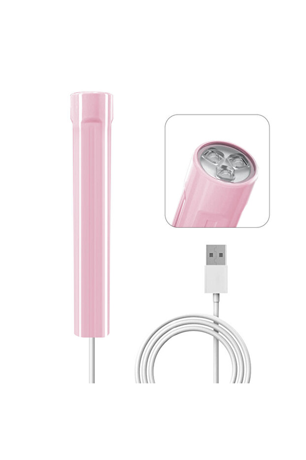 Pink Mini UV LED Light For Gel Nails USB Rechargeable Handheld Portable Nail Lamp Quick-Drying Nail