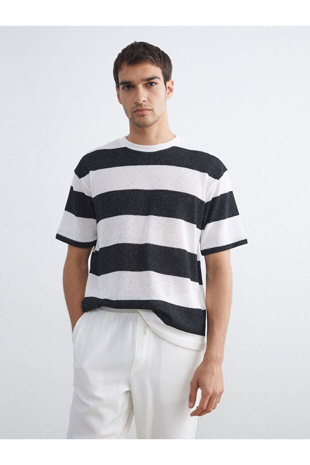 Crew Neck Striped Men's T-Shirt