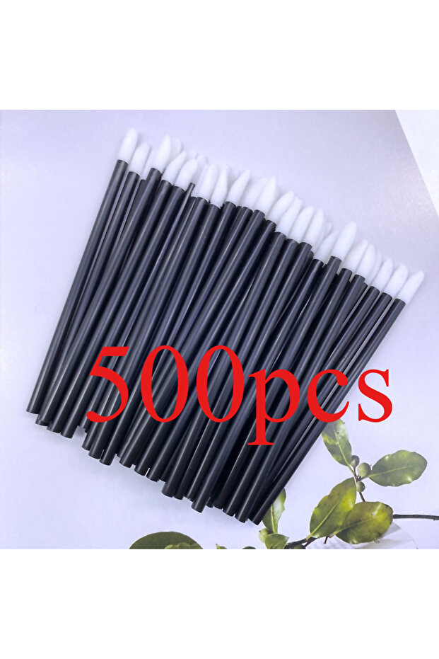 500 قطعة سوداء، 50/500 قطعة، فرشاة شفاه للاستخدام مرة واحدة، فرشاة مكياج لتطويل الرموش، ماسكارا لتطويل الرموش