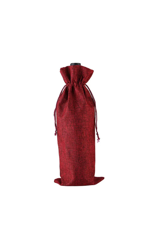 15x35 cm wine red 10pcs New Wine Bags Red Wine Bottle Covers Gift Champagne Pouch Burlap Packaging B