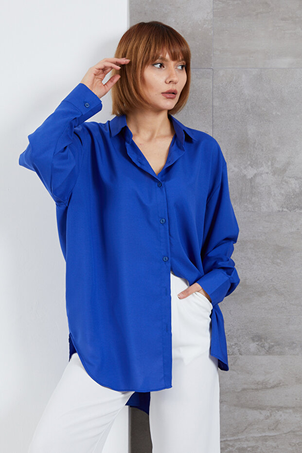 Salaş Gömlek Saks - 5