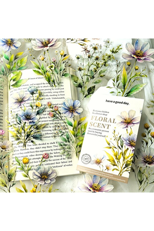 A 20 sheets Aesthetic Colorful Flower Sticker Pack Fresh Plant Hand School Account DIY Material Dec.