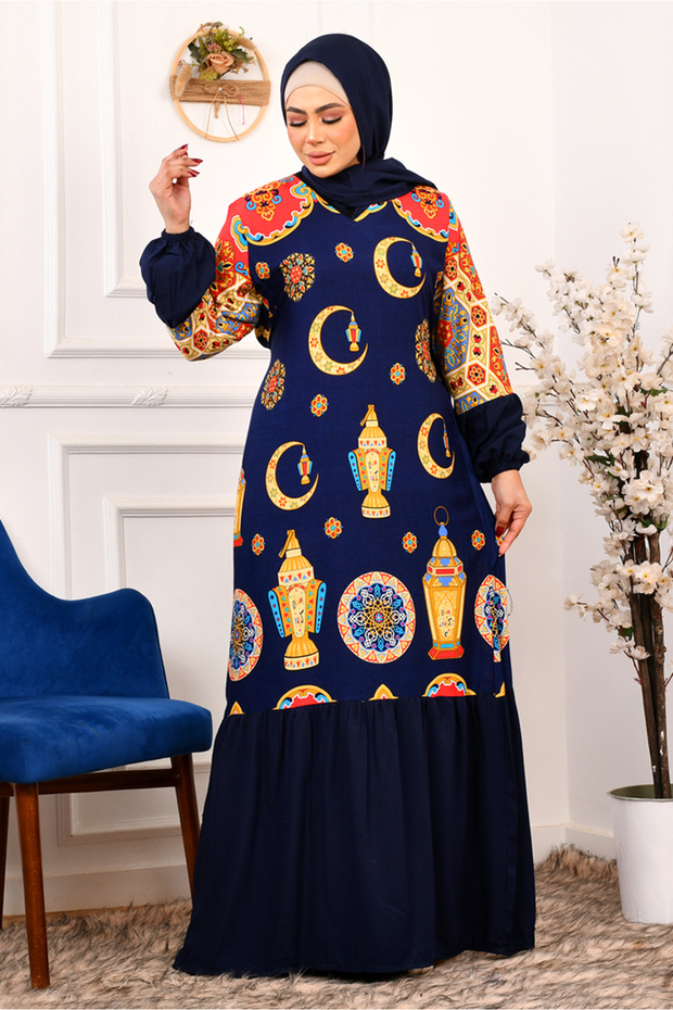اسدال صلاة قطن فسكوز خفيف رمضان كحلي