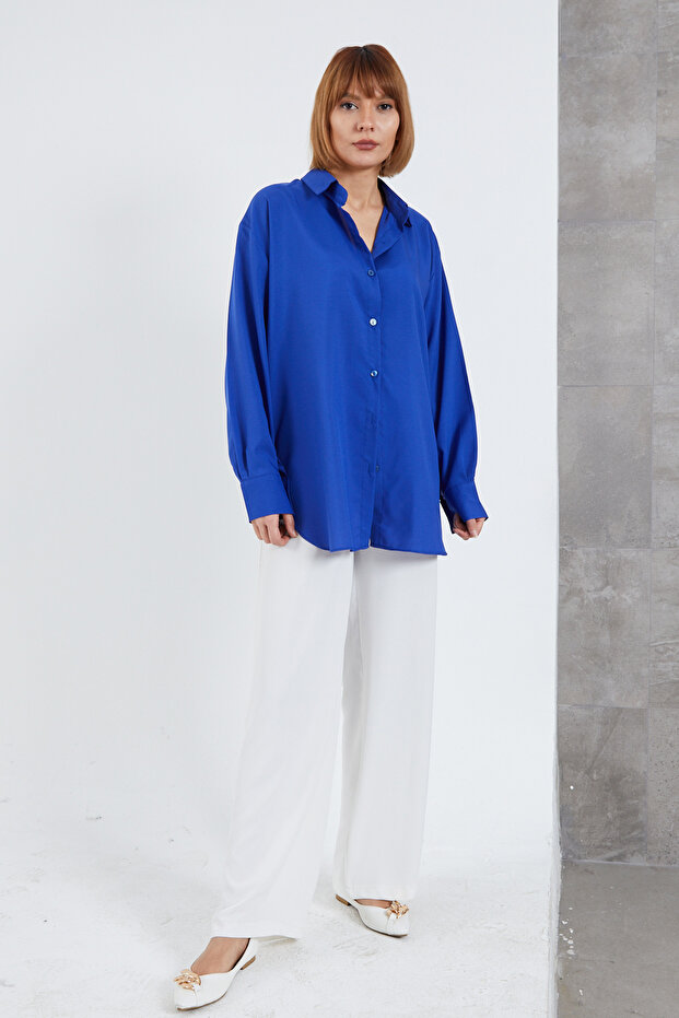 Salaş Gömlek Saks - 4