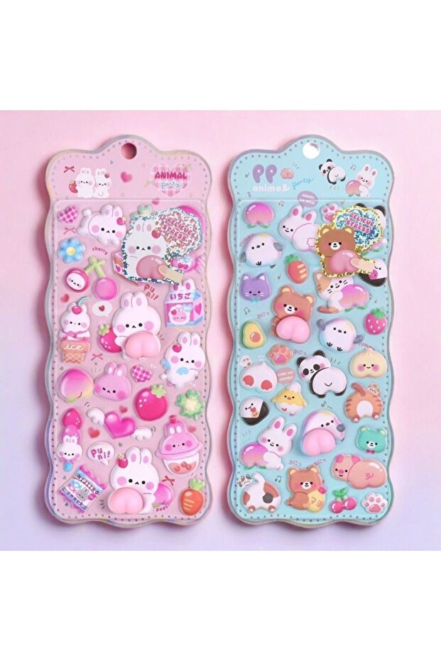 Rabbit Bear Cute Bunny Stereo Foam Stickers Self-Adhesive Stickers for Scrapbooking DIY Crafts & De