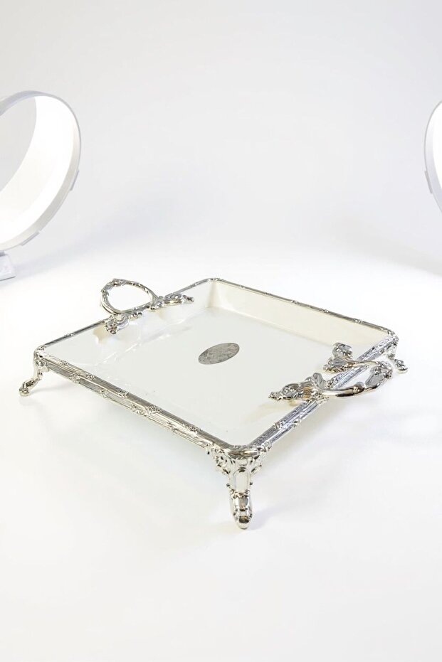 Classy Square Presentation Plate Silver 24*30 cm