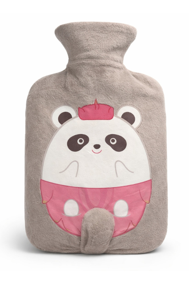 Cute Plush Hot Water Bottle with Soft Cover – Reusable Leak-Proof Heating Bag