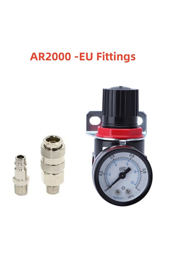 AR2000 w EU EU AR2000 1/4" Thread BSP Pneumatic Air Compressor Pressure Regulator Reduction Valve 4M