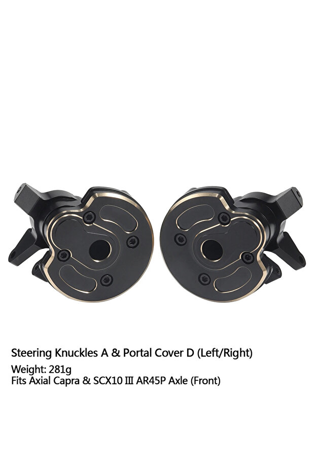 Portal Weight Set 4 Brass Portal Cover Steering Knuckles Diff Covers Weights for Axial Capra 4WS SCX
