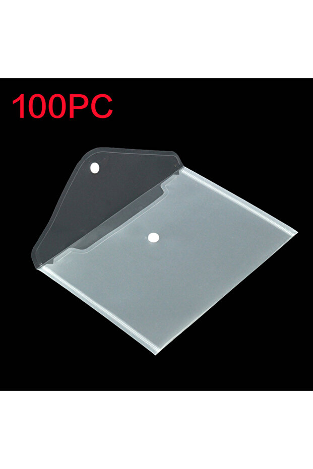 100pcs A5 Folder Bag Transparent Plastic Water Resistant File Holder File Paper Office Supplies Docu