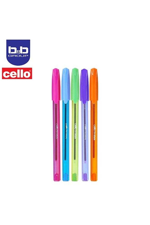 Original Tri-Mate Triangular Barrel Ballpoint Pen Medium Point Biro (1.0mm) (Assorted, Pack of