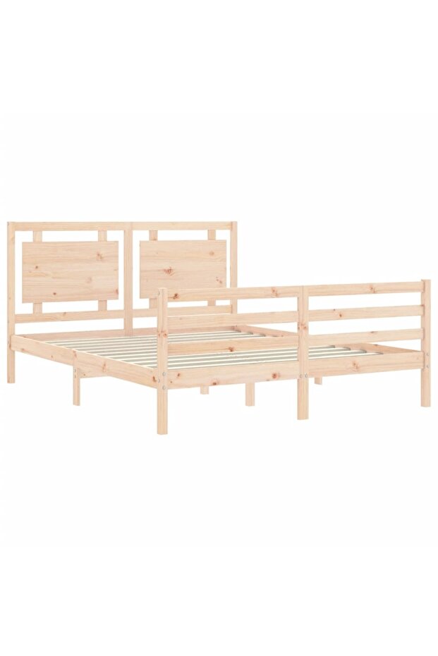 Bed frame with headboard, solid wood, king size 5FT - 5