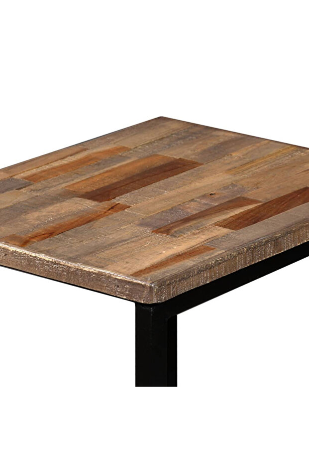 3-piece stackable coffee table set, solid recycled teak wood - 7