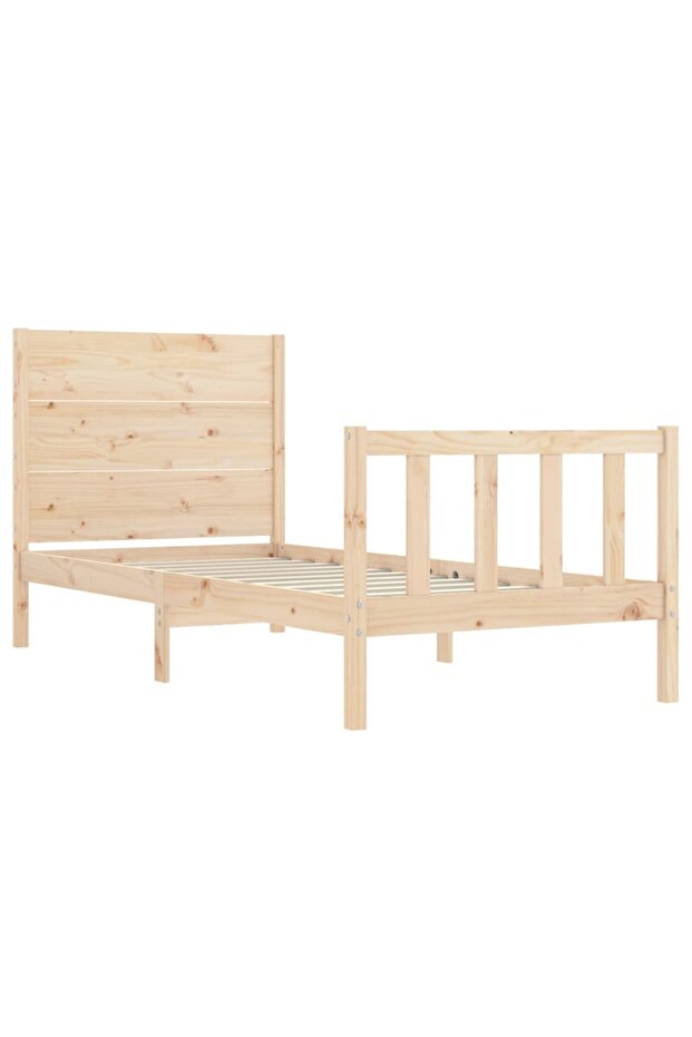 Bed frame with headboard 3FT, single, solid wood - 5