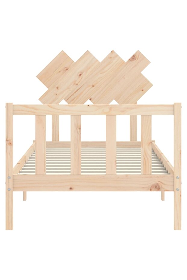 Bed frame with headboard 3FT, single, solid wood - 6