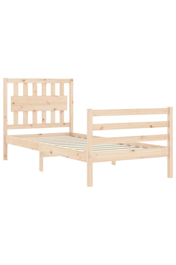 Bed frame with headboard 3FT, single, solid wood - 5
