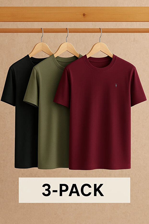 Men's Comfort Crew Neck Loose 3-Pack T-Shirts