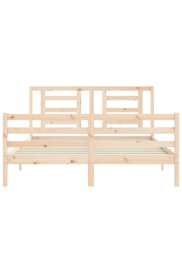 Bed frame with headboard, solid wood, king size 5FT - 6