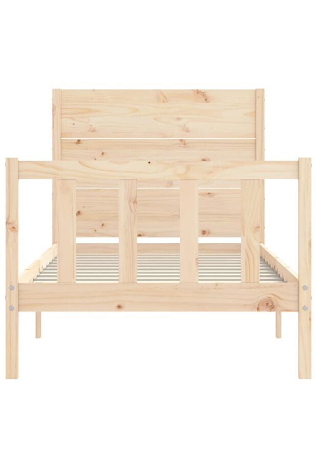 Bed frame with headboard 3FT, single, solid wood - 6