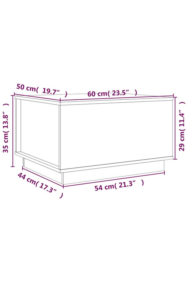 Coffee table, gray, 60x50x35 cm, solid pine wood - 8