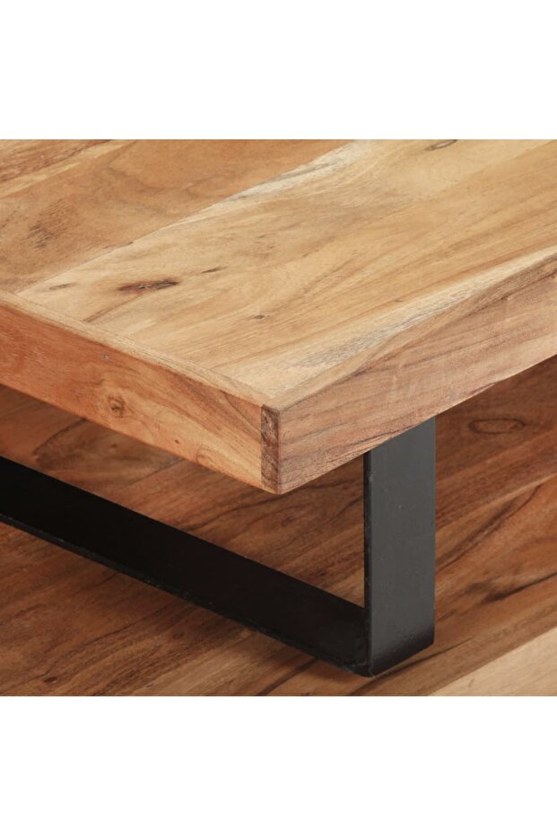 Coffee table set, 2 pieces, solid acacia wood - 6