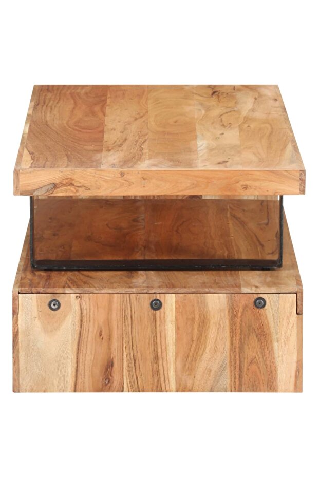 Coffee table set, 2 pieces, solid acacia wood - 4