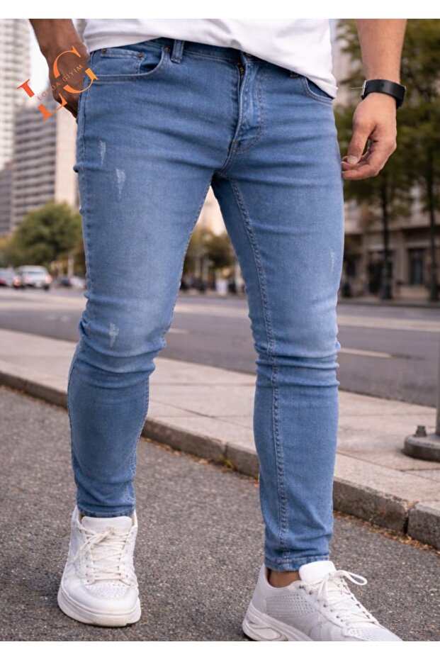 Men's Denim Pants Dumeli Lycra Si̇li̇mfli̇ High Waist
