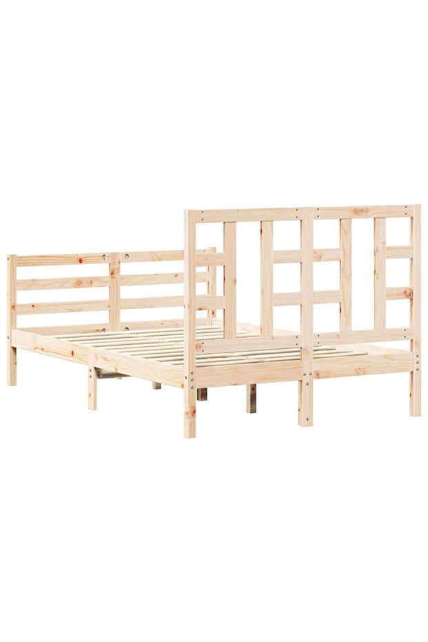 4FT Bed Frame with Headboard, Small Double, Solid Wood - 6
