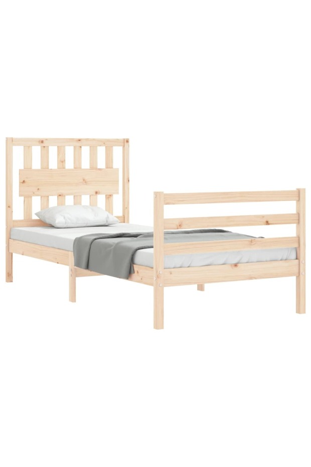 Bed frame with headboard 3FT, single, solid wood - 4