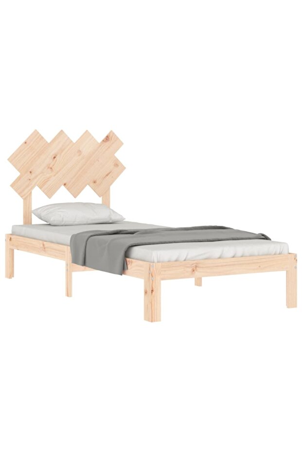 Bed frame with headboard, 90x200 cm, solid wood - 3
