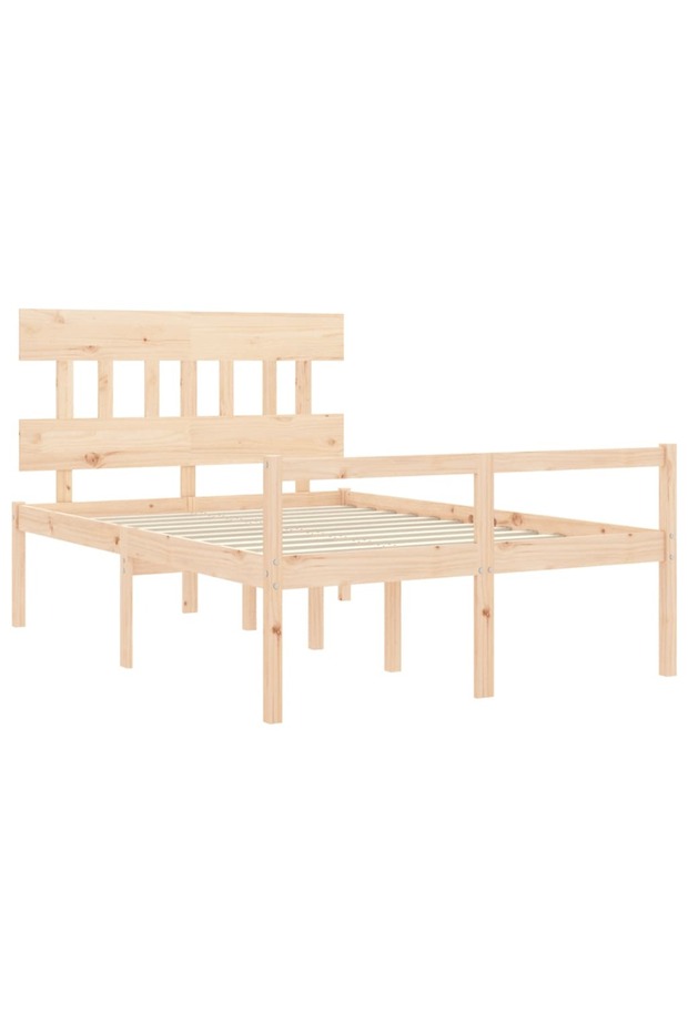 Bed frame with headboard, solid wood, double 4FT6 - 5