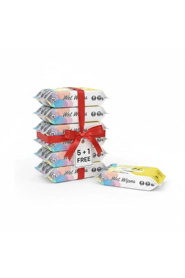 Lemon Wet Wipes – 120pcs x 6, Alcohol-Free Moist Towelettes for Gentle Skin Care