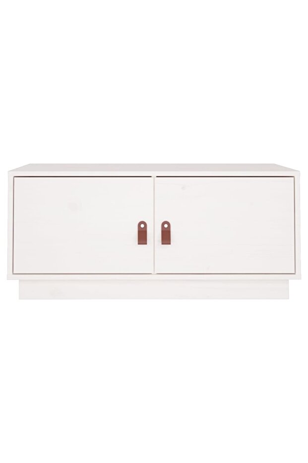 Coffee table, white, 80x50x35 cm, solid pine wood - 6