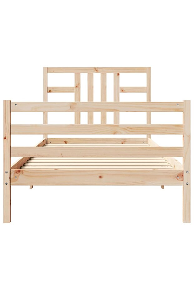 Bed frame with headboard, 100x200 cm, solid wood - 5
