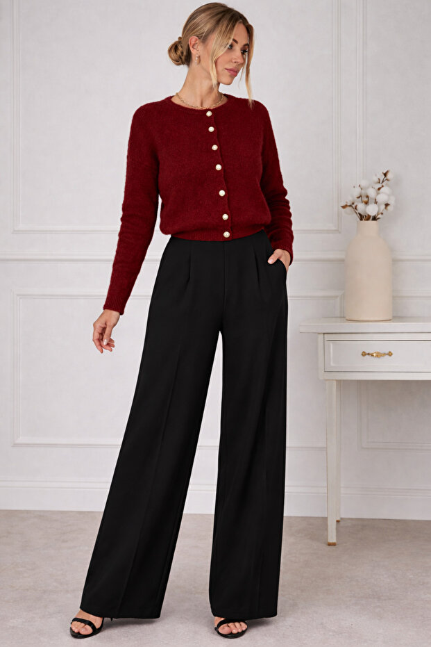Women's Pearl Buttoned Soft Textured Quality Knitwear Soft Cardigan