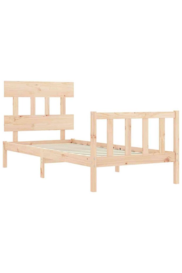 Bed frame with headboard 3FT, single, solid wood - 5