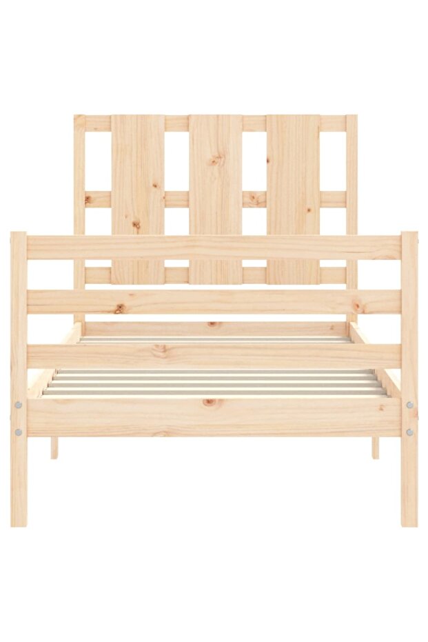 Bed frame with headboard 3FT, single, solid wood - 7