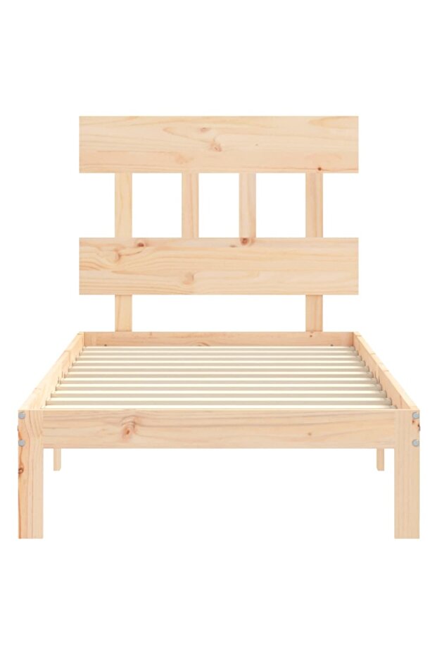 Bed frame with headboard, 90x200 cm, solid wood - 6