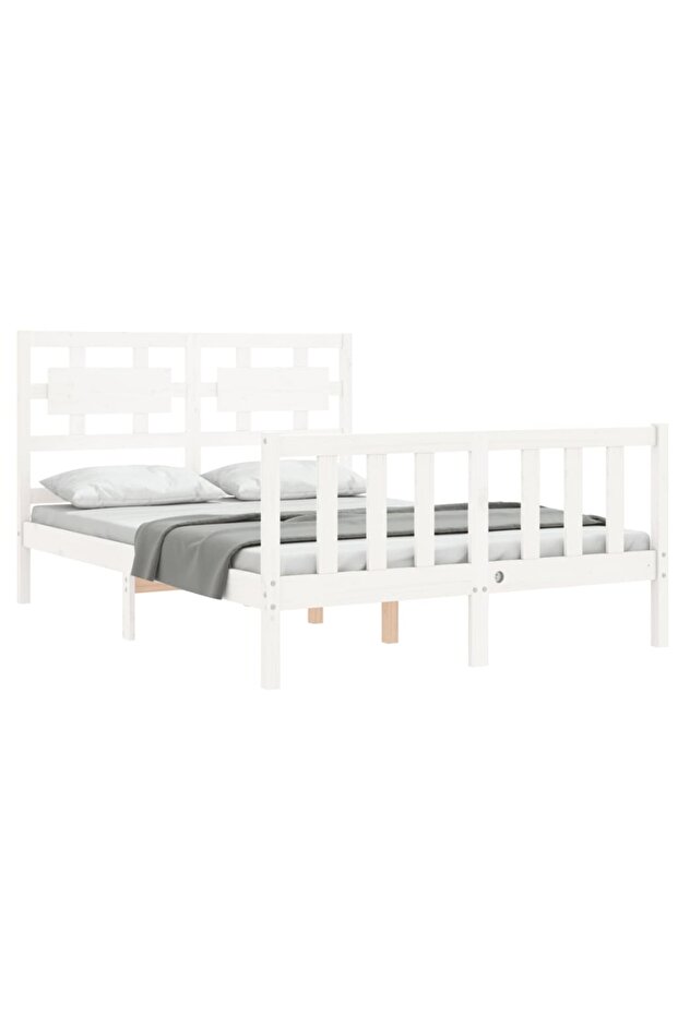 4FT Bed Frame with Headboard, Small Double, Solid Wood - 3