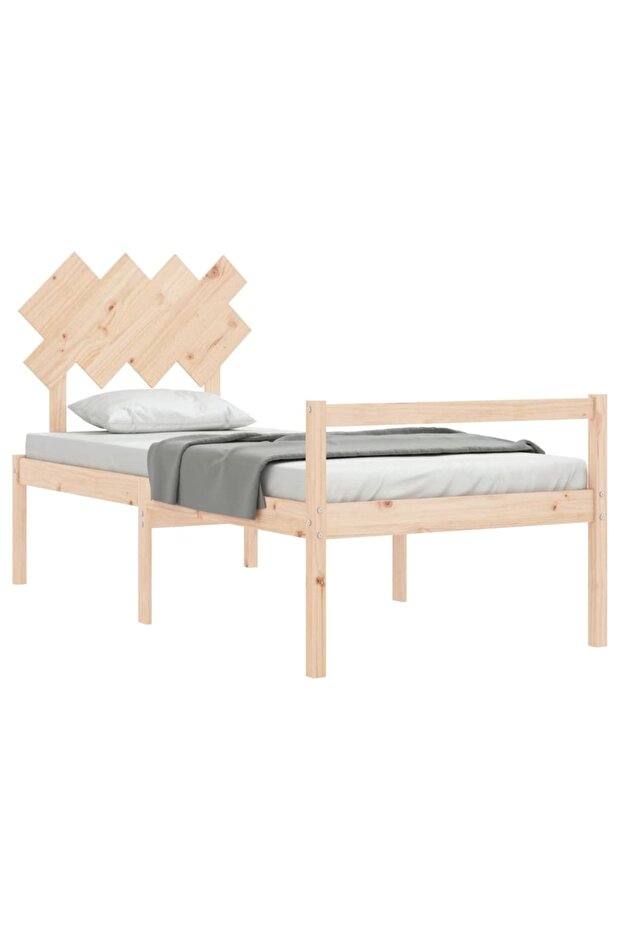 Bed frame with headboard 3FT, single, solid wood - 4
