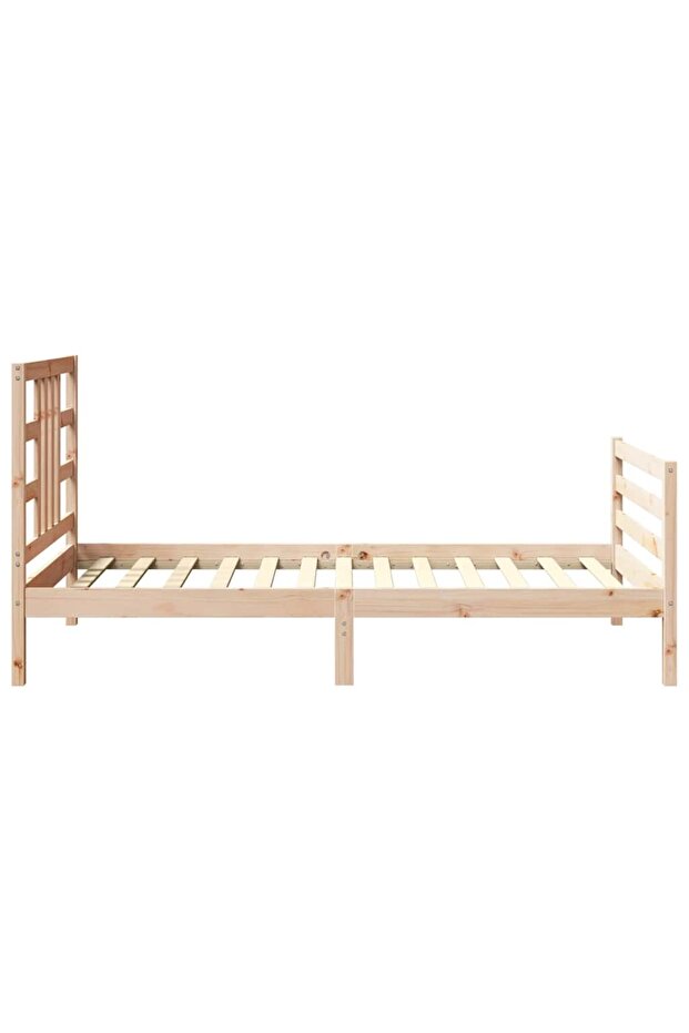 Bed frame with headboard, 100x200 cm, solid wood - 7
