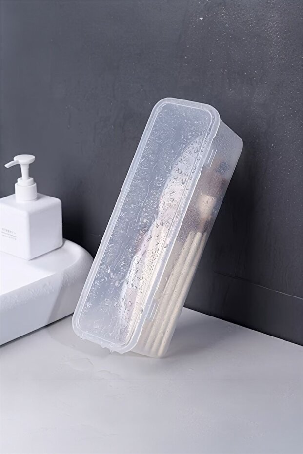 True 1 Piece Makeup Organizer with Lid - Cosmetic Nail Polish Brush Organizer Storage Box