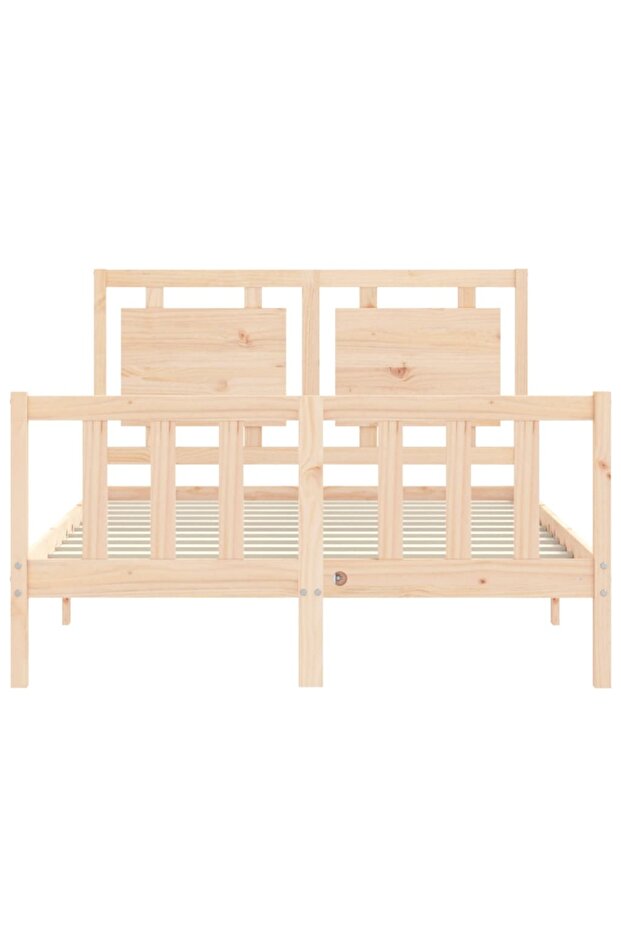 4FT Bed Frame with Headboard, Small Double, Solid Wood - 6
