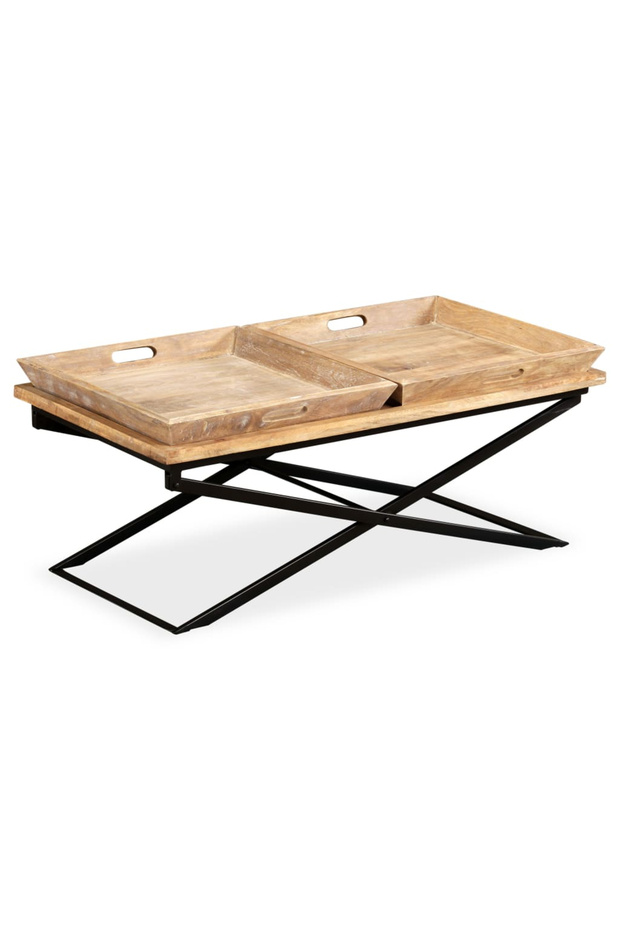 Coffee table, solid mango wood, 110x55x42 cm - 8