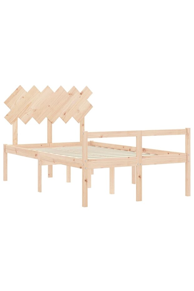 Bed frame with headboard, solid wood, double 4FT6 - 5