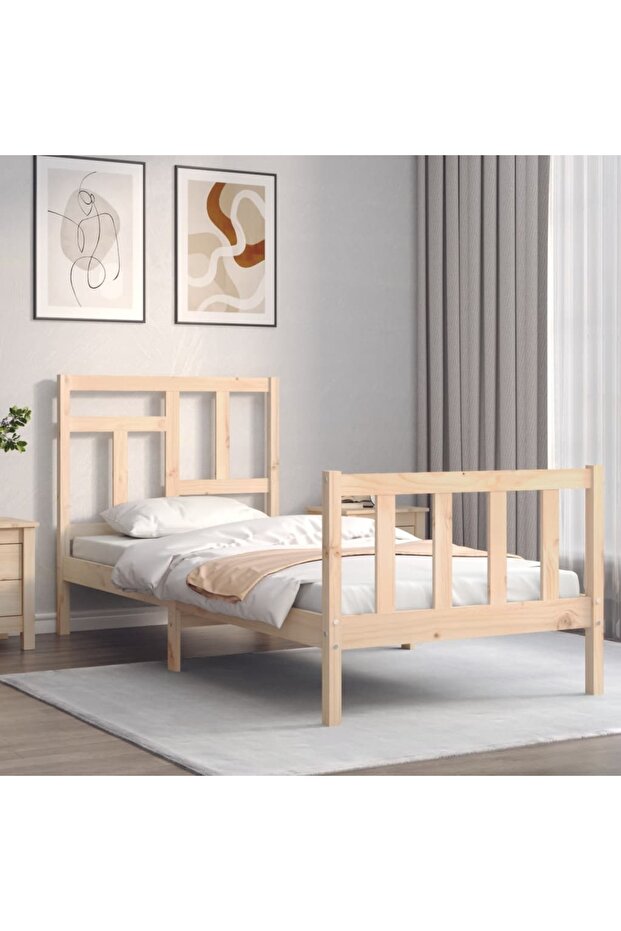 Bed frame with headboard 3FT, single, solid wood - 3