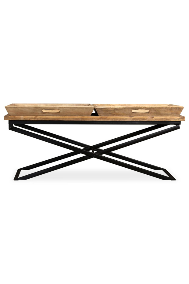 Coffee table, solid mango wood, 110x55x42 cm - 5
