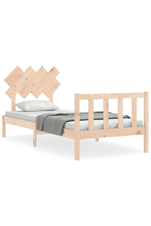 Bed frame with headboard 3FT, single, solid wood - 2