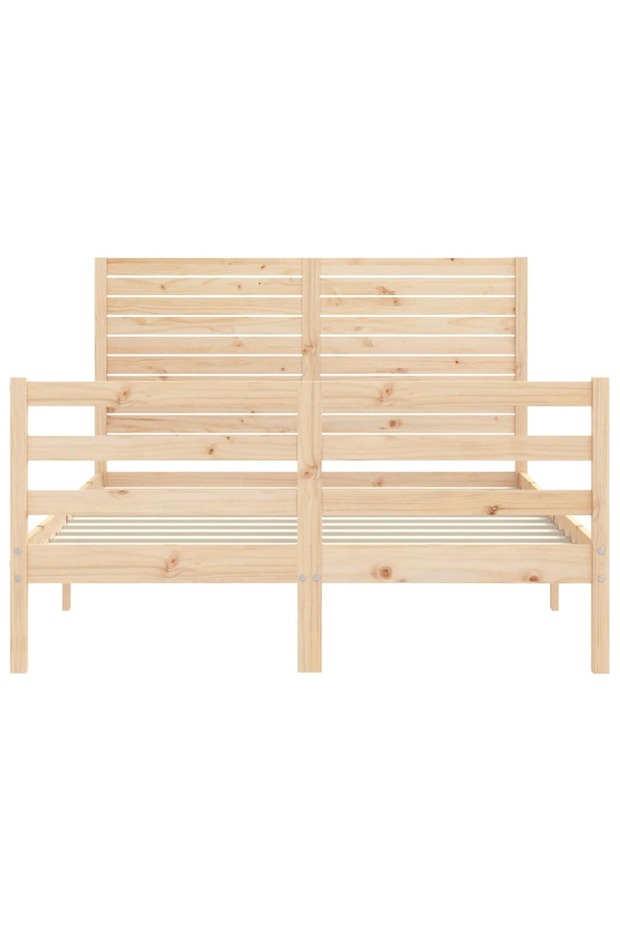 Bed frame with headboard, 120x200 cm, solid wood - 6