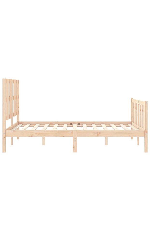 Bed frame with headboard, 140x200 cm, solid wood - 7